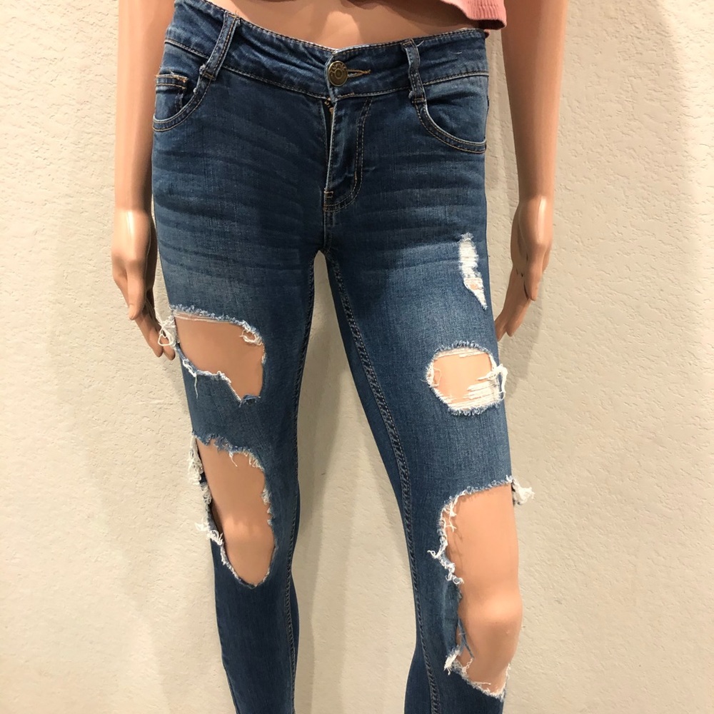 Distressed then Destroyed Skinny Jeans